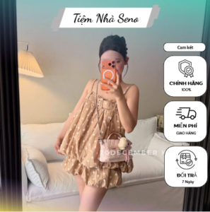 Váy Hai Dây Chấm Bi