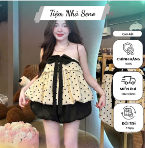 Quần Áo Nữ Quây Chấm Bi Dáng Bí