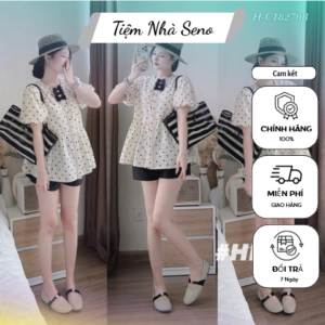 Áo Babydoll Chấm Bi Đơn Giản