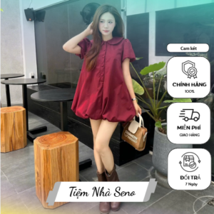 Váy babydoll ngắn dáng bí tay bồng